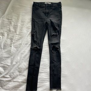 Hollister Black Distressed Skinny Jeans